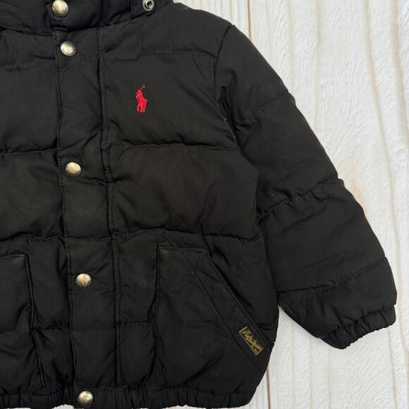 Polo Ralph Lauren Boys Toddler 3T Puffer Down Jacket Black ***No Hood*** - Picture 4 of 10
